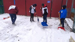 Ракитянские волонтёры приняли участие в уборке снега