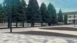 Строители подошли к финальной стадии благоустройства площади Советской в Ракитянском районе